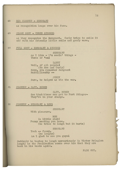 Moe Howard's 30pp. Script Dated March 1936 for The Three Stooges Film ''Half-Shot Shooters'' -- Chipping to Margins, Very Good Condition